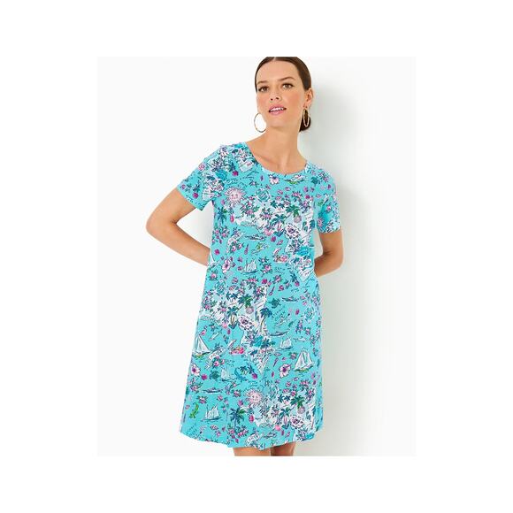 Lilly Pulitzer Dresses & Skirts - NWT CODY T-SHIRT DRESS - AMALFI BLUE LILLYS ROADTRIP Size small
